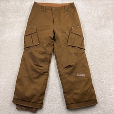 Obermeyer Ski Pants Kids Size 14 Brown Snow Snowboard Pockets Insulated