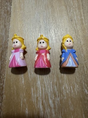 ELC Happyland Blonde Princesses Pink Red Blue Dresses Figure 2''
