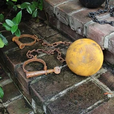 Leavenworth Ball and Chain Kansas Prison Wedding Historic Antique Replica