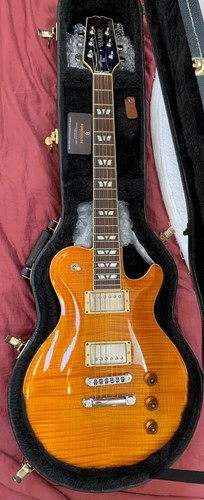 2002 Hamer USA Monaco Elite Amber Flame 5A Maple Top Guitar W/Case