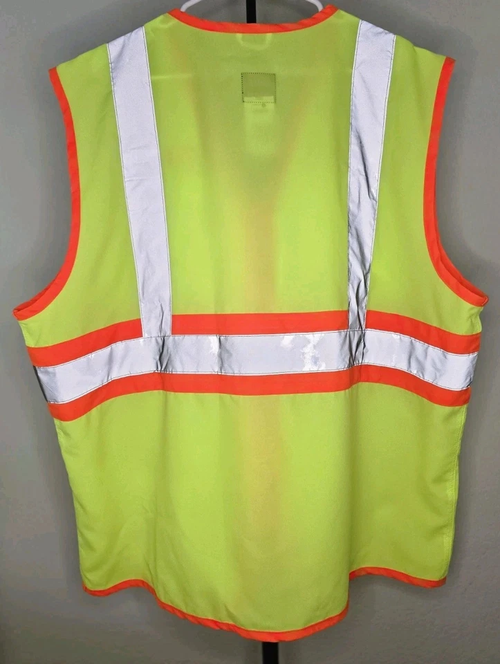 Dickies Hi Vis Safety Vest Mens XL Yellow 3M Reflective Zip Front Class 2 - Image 2 of 4