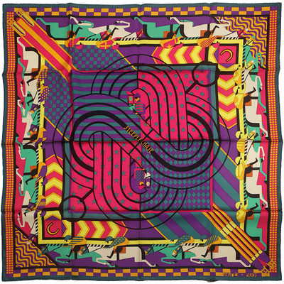 Hermes Scarf STEEPLE CHASE 90cm Silk Carre Foulard VIRGINIE JAMIN