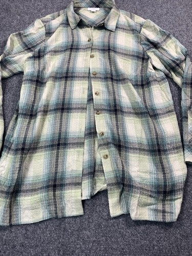 J Jill Shirt Womens Small Green Plaid Long Sleeve Button Up Outdoor - Picture 5 of 19