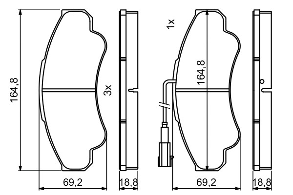 Plaquettes de frein Bosch 0 986 494 850 silencieuses pour CITROËN