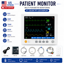 8" Patient Monitor Vital Signs ECG NIBP SpO2 PR TEMP RESP US Stock Fast Ship