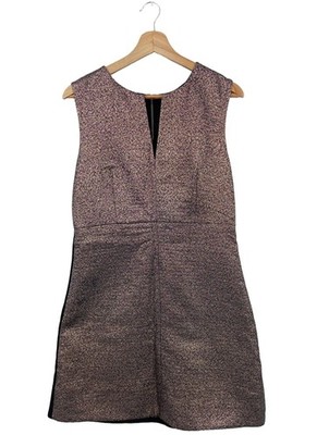 DIANE VON FURSTENBERG A-Linien Kleid Damen Kleid Gr. DE 38 goldfarben-schwarz