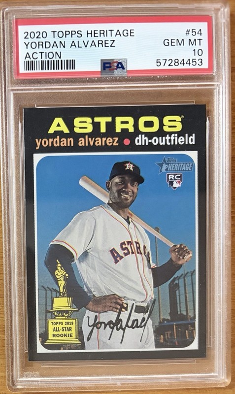 2020 Topps Heritage - Action Variation Yordan Alvarez #54 Rookie PSA 10