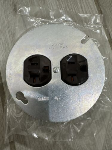 ⚡Arrow Hart 5742 Mounted Duplex Receptacle Outlet 4" Round Industrial Cover 20A - Picture 2 of 9