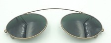 Vintage Calvin Klein 245C Gold Metal Oval Clips Clip on Sunglasses Italy 50mm