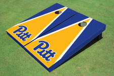University of Pittsburgh Yellow And Royal Matching Triangle Cornhole Boards