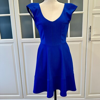 cobalt fit and flare dress Cobalt Blue Long Off-Shoulder Formal Dress main image 1