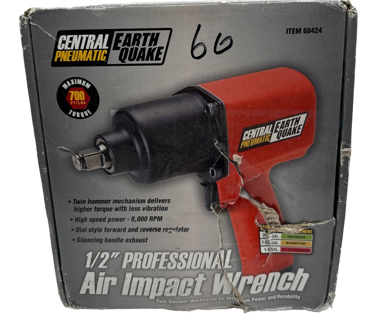 Central Pneumatic 1 2 Drive Air Impact Wrench 68424 for sale Central Pneumatic 1 2 Drive Air Impact Wrench 68424 for sale