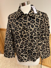 NWT Chicos size 1 M Animal Print Jaguar Jacket
