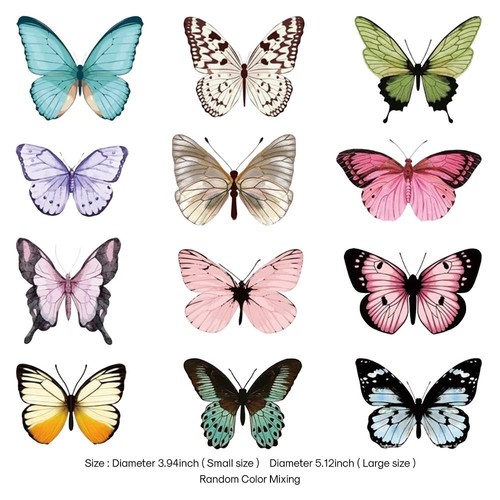 Color Aleatorio Mariposa Tamaño Mixto Pastel Decoraciones Baby Duche - Imagen 4 de 5