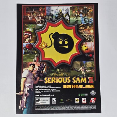 Serious Sam II 2 Xbox PC Blow Up Print Ad/Poster Promo Art