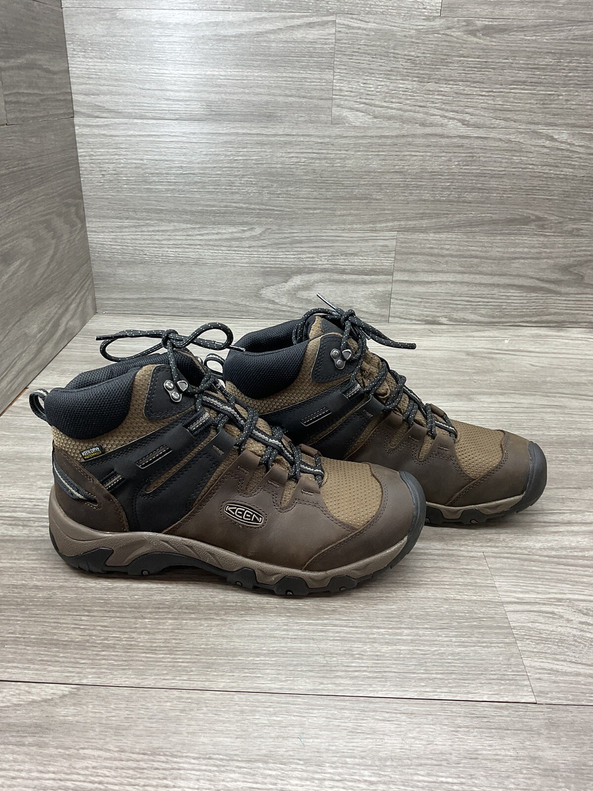 KEEN Stivaletti da trekking da uomo impermeabili alla caviglia alti trail taglia 11 marroni in pelle