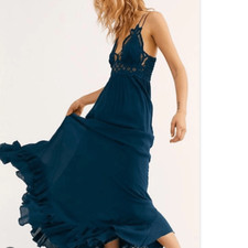 NEW Rare color Free People Adella slip boho maxi dress