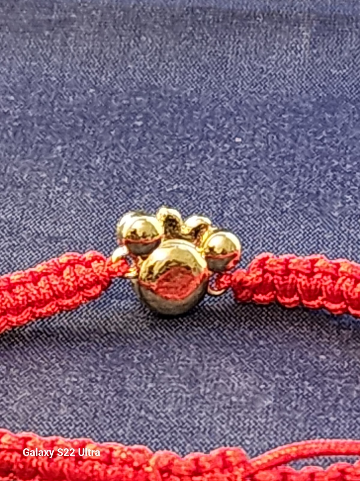 Handcrafted Red Macrame Mouse with Bow Adjustable… - image 6