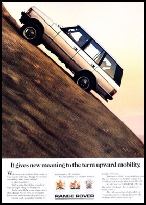 1987 Range Rover upward Mobility Vintage Advertisement Print Art Car Ad J697