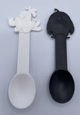 Menchie s Angry Birds Collector Spoons Set of Two 2 Black and White
