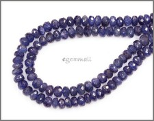 73ct Blue Sapphire Rondelle Faceted Beads 4mm 15" 85305