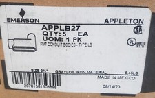 Box of 5 Appleton Applb27 3/4 Grayloy FM7 Conduit Body
