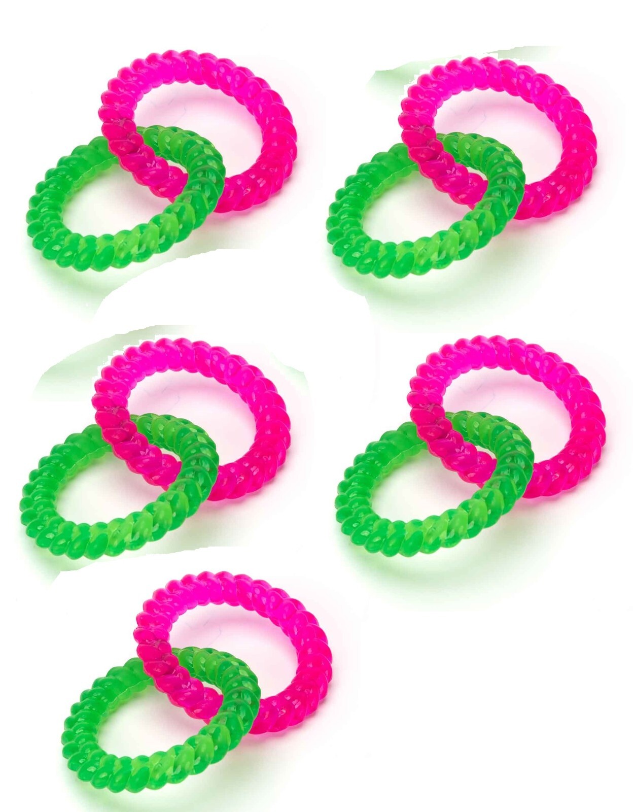 Fun Pink and Green Chain Link Puppy and Small Dog Toy Circle or Heart Play Fetch