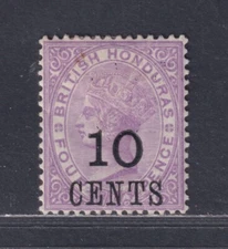 British Honduras  Scott 30 VF MH 1888 10c on 4d Violet Queen Victoria SCV $27.50