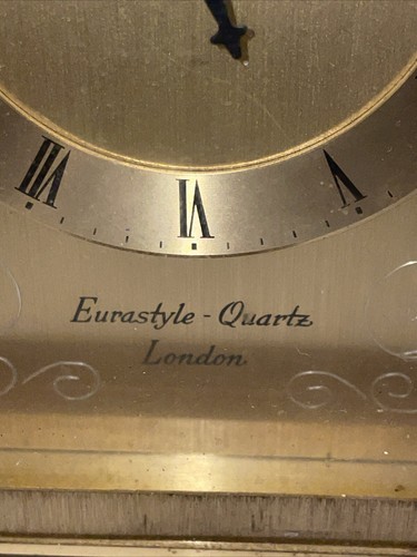 Eurastyle Quarts London Vintage Mantel Clock Gold Tone brushed Brass -working - 第 9/13 張圖片
