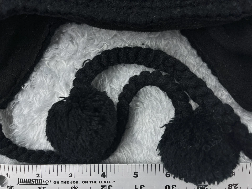 Dakine Beanie Toque Mujer Talla Única Negro Cesta Tejido Acrílico Oreja Solapa Pom Foto 2 de 4