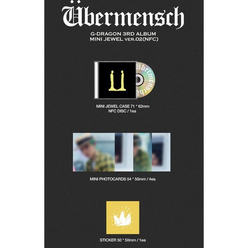 G-DRAGON 3RD Ubermensch PHOTOCARD ALBUM MINI JEWEL Ver Series NFC - Picture 7 of 11