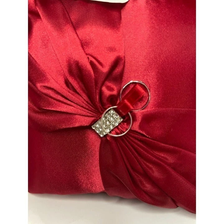 Anillo Lillian Rose 8 pulgadas portador diamante joya borlas anillo rojo almohada Foto 4 de 4