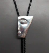 Half Face Bolo Tie Wedding Necklace Western Cowboy Native American Style Necktie
