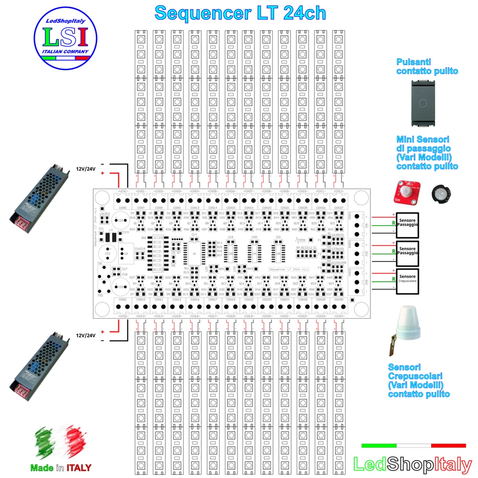 Luci Sequenziali Gradini Scale Strisce LED Faretti Segnapasso Prodotto ITALIANO - Immagine 3 di 3