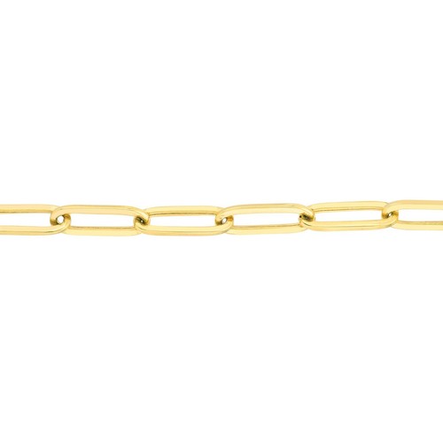 Heart Charm Bracelet 14K Real Gold 3.8mm Paperclip Link Chain Bracelet Women - Picture 3 of 6