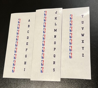 *GLOSS* 26 NBA A-Z (Alphabetical) Sports Card Dividers Sticker Labels Set