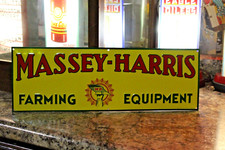 Massey-harris Farming Equipment Dealer Embossed Metal Sign Gas Oil  Tractor