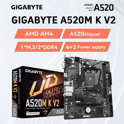 Gigabyte A520m K V2 Motherboard Amd Am4 for Ryzen 3/4/5 Series Cpu Ddr4 64gb Pci