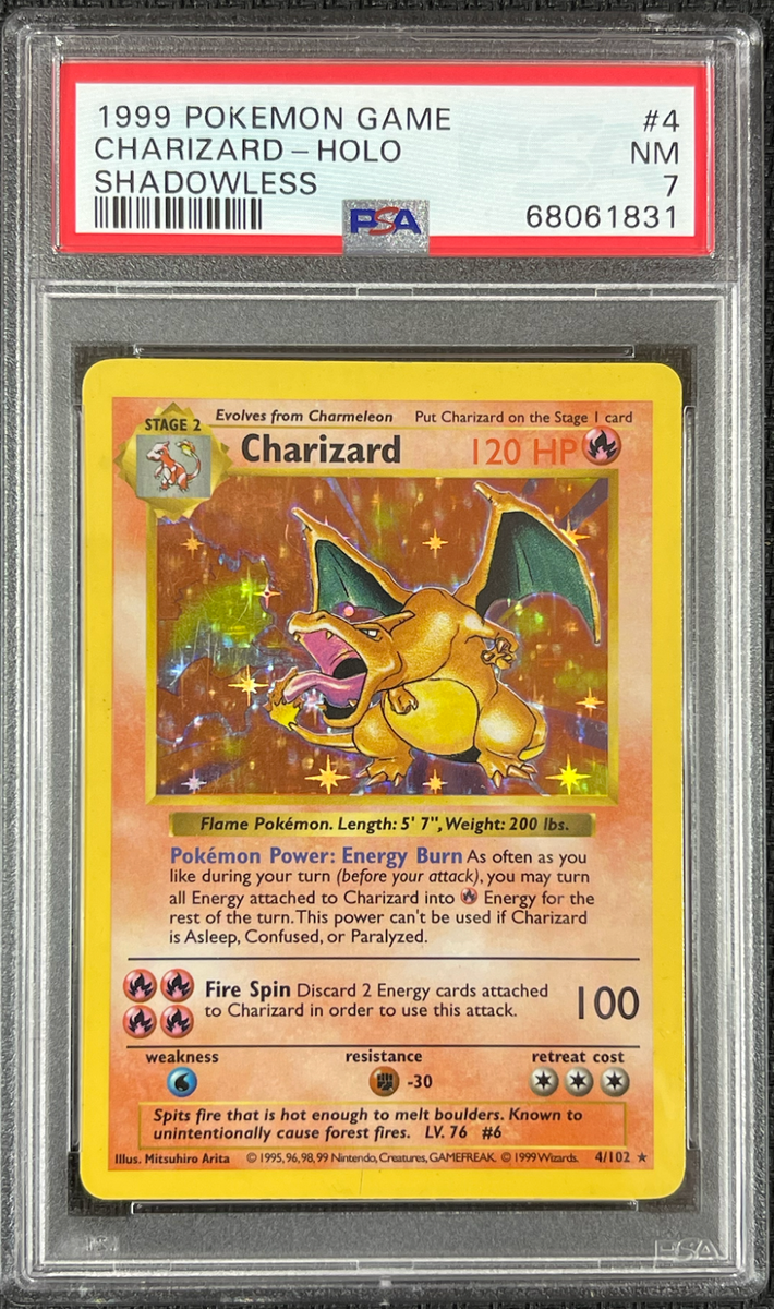 PSA 7 NEAR MINT Charizard 4/102 SHADOWLESS Base Set HOLO Pokemon