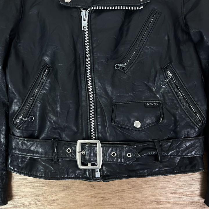 Excellent Schott jacket 80s T leather double rider 618 men USED