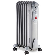 Schallen Oil Filled Radiator Grey 1500W 7 Fin Portable with Adjustable Temp