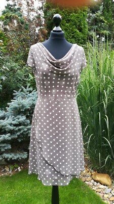 COMMA * Elegantes Damenkleid für besondere Anlässe * Dots * Cappucino * Größe 38