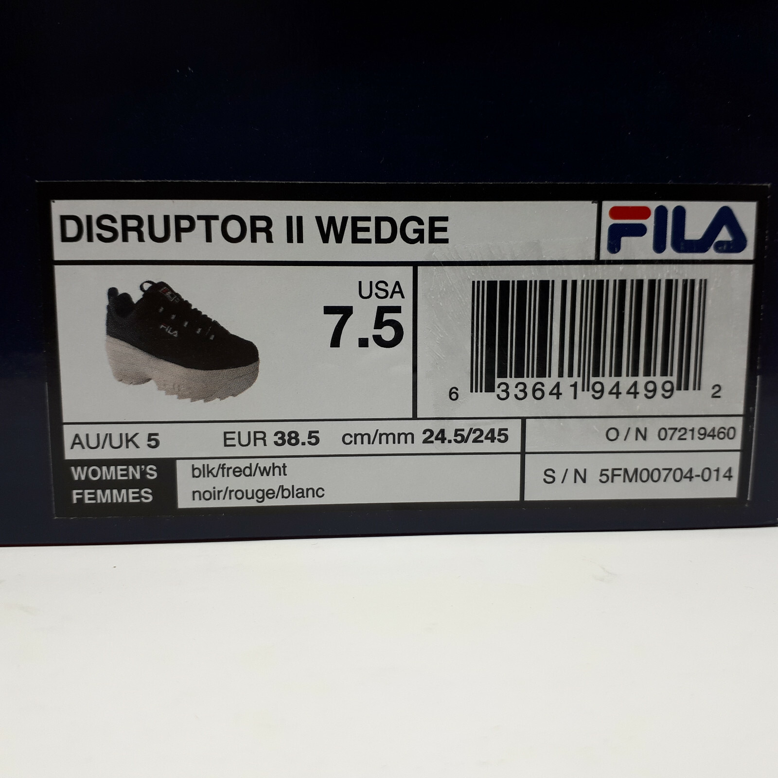 black fila wedge