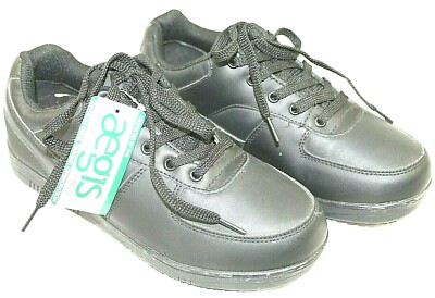 GENUINE GRIP mens 6.5 wide or womens 8 wide insole is 91/2 inches black leather 