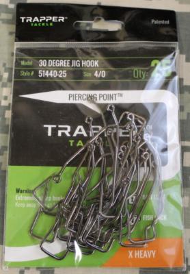 100 Trapper Tackle Offset Wide Gap Hooks, 4/0, X-Heavy Black Nickel Finish NEW