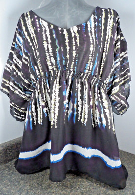 She's cool Womens 3X multicolor top under slit sleeve