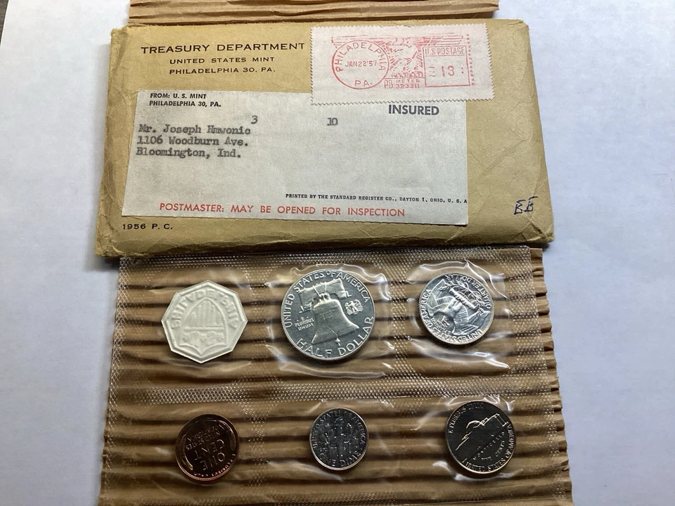 1956 US Mint Silver Proof Type 2 Set with Original Packaging 090525 20ee - Image 4 of 4