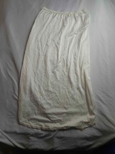 Vintage Shadow Line Slip Skirt Womens Large/34" Ivory Satin Lightweight Pull On