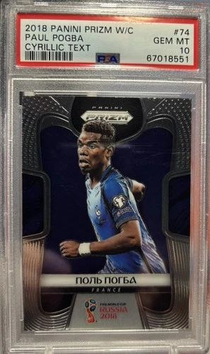 2018 Panini Prizm World Cup - Paul Pogba #74 Cyrillic Print PSA 10 POP 3