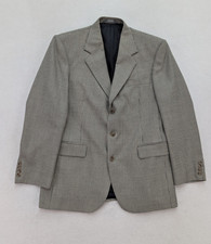 Haggar Men's Blazer Jacket Sport Coat Size 40 Black Cream Houndstooth Plaid